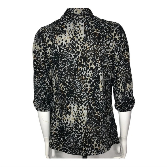 🛍️3/$40 Brody Myles Lightweight Animal Print Knit Cardigan Size Small - Picture 3 of 6